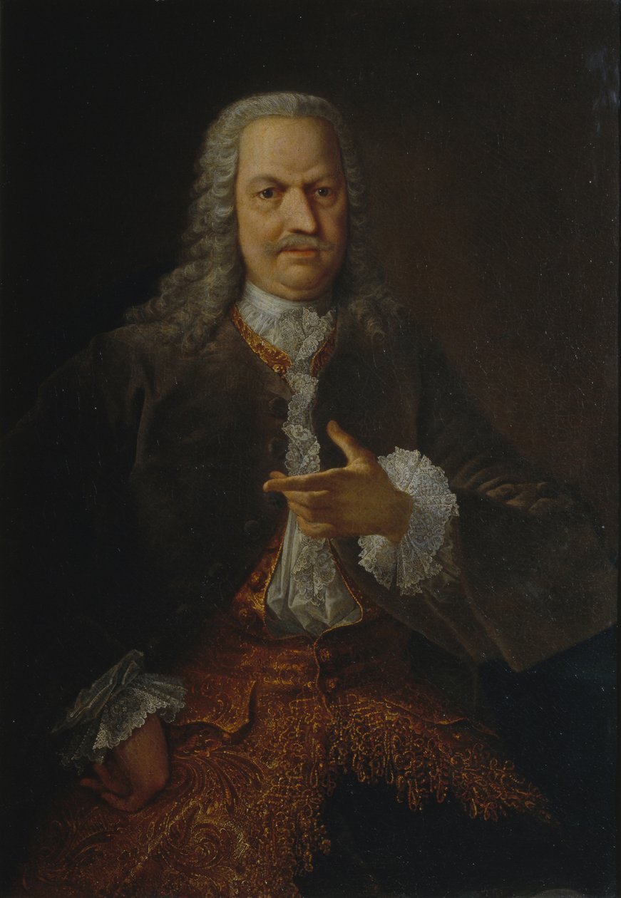 Portrett av Akinfiy Nikitich Demidov 16781745, før 1745 av Georg Christoph Grooth