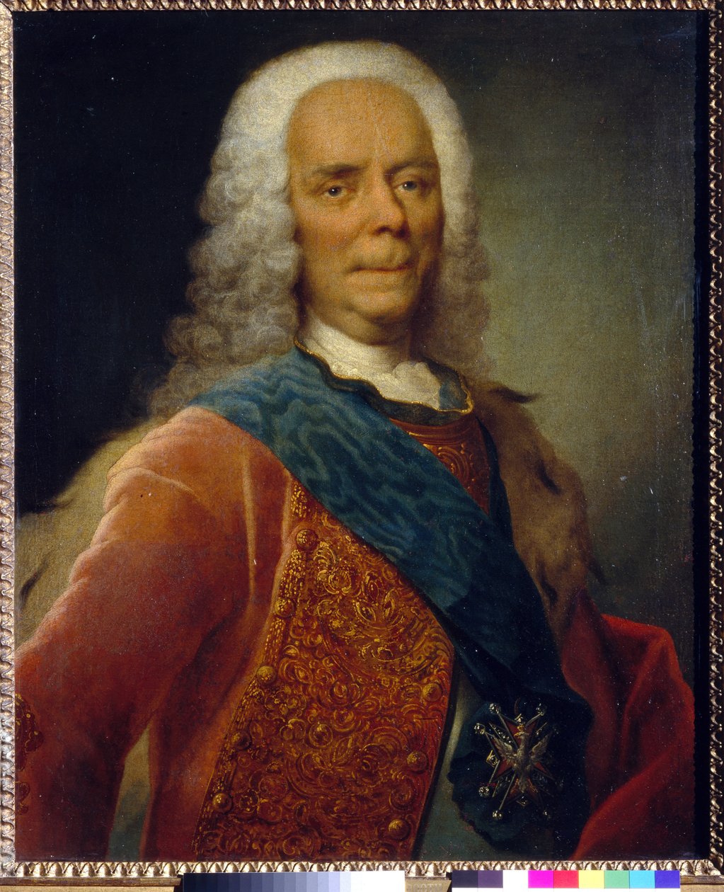 Portrett av prins Vasili Vladimirovich Dolgorukov (1667-1746) - Peinture de Georg Christoph Grooth (1716-1749), Olje på lerret før 1746 - Statens Tretjakovgalleri, Moskva 76x62,5 - av Georg Christoph Grooth