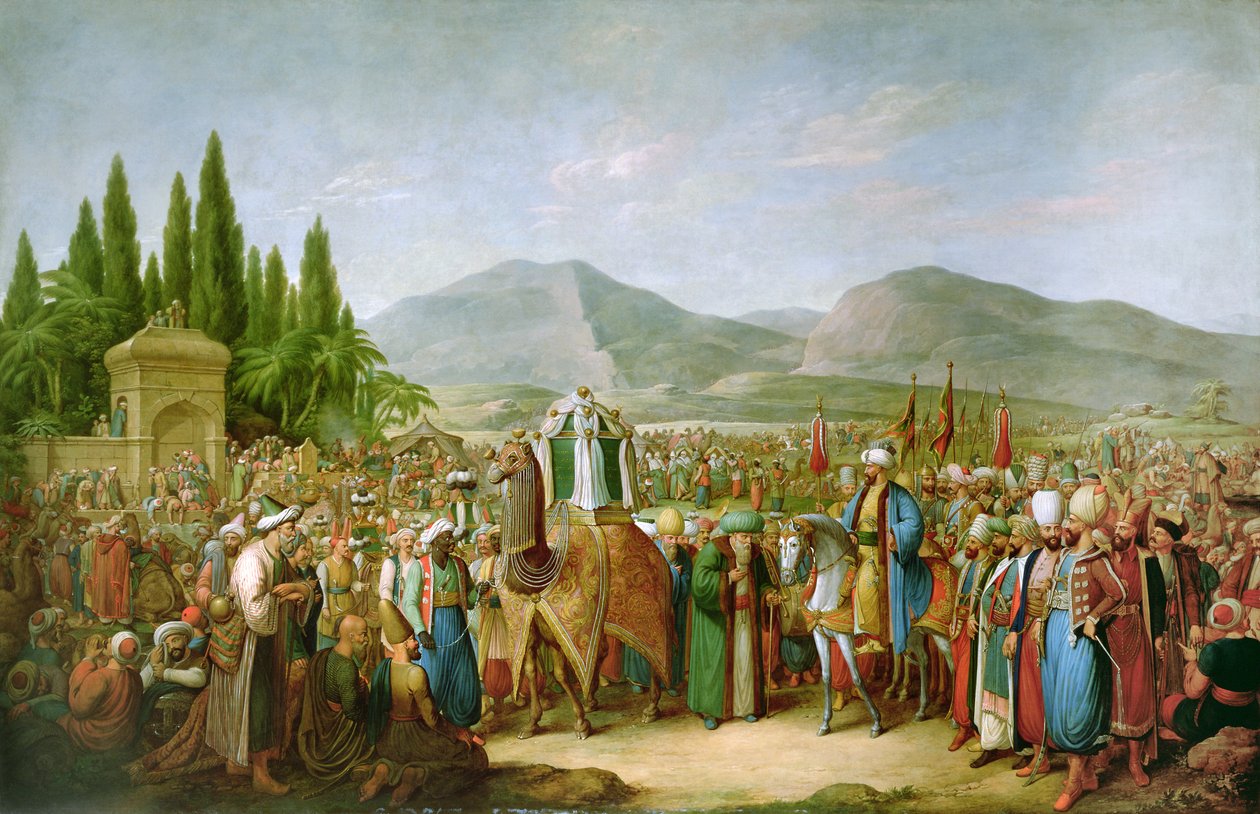 Emir Bechir Shihab II, hersker over Libanon, hyller Ibrahim Pasha, før St Jean dAcre i 1831 av Georg Emanuel Opitz