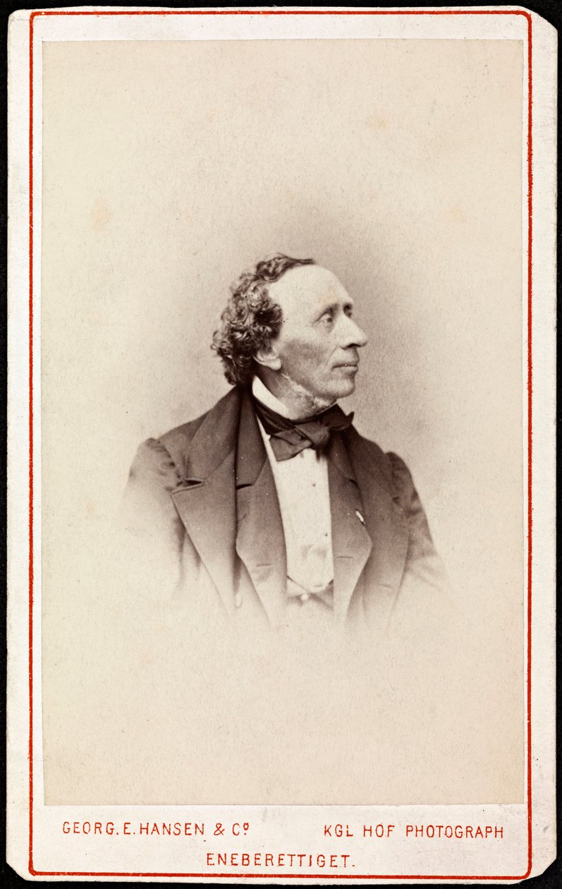 Portrett av Hans Christian Andersen (1805-1875), av Hansen, Georg Emil (1833-1891). Fotografi, c. 1871. Privat samling av Georg Emil Hansen