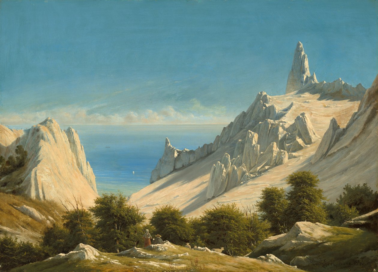 Utsikt over Sommerspiret, Mønsklippene, 1846. av Georg Emil Libert