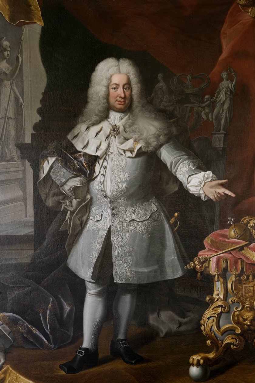 Fredrik I, konge av Sverige, ca. 1720 (olje på lerret) av Georg Engelhardt Schröder