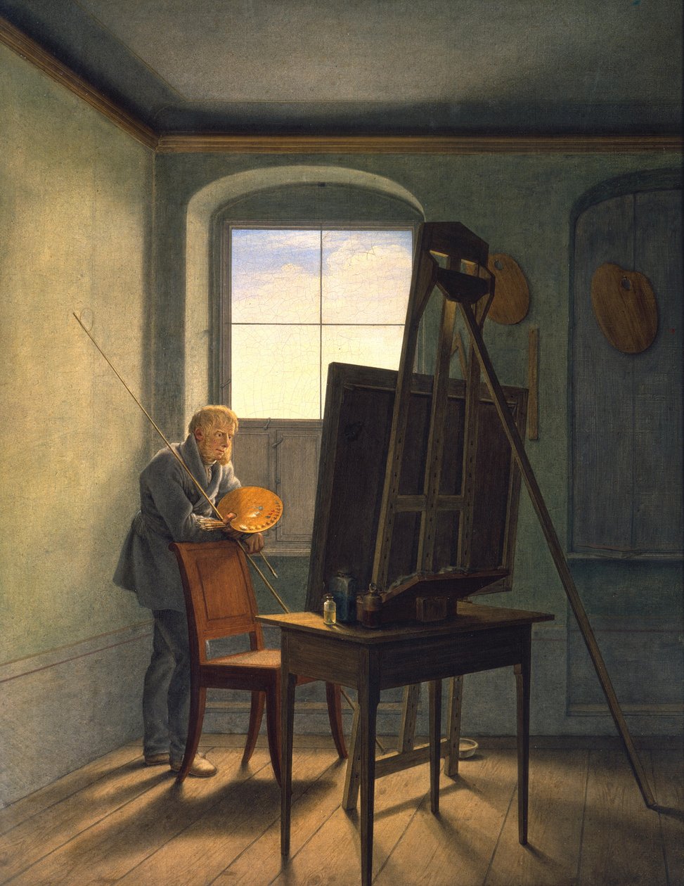 Caspar David Friedrich i sitt atelier av Georg Friedrich Kersting