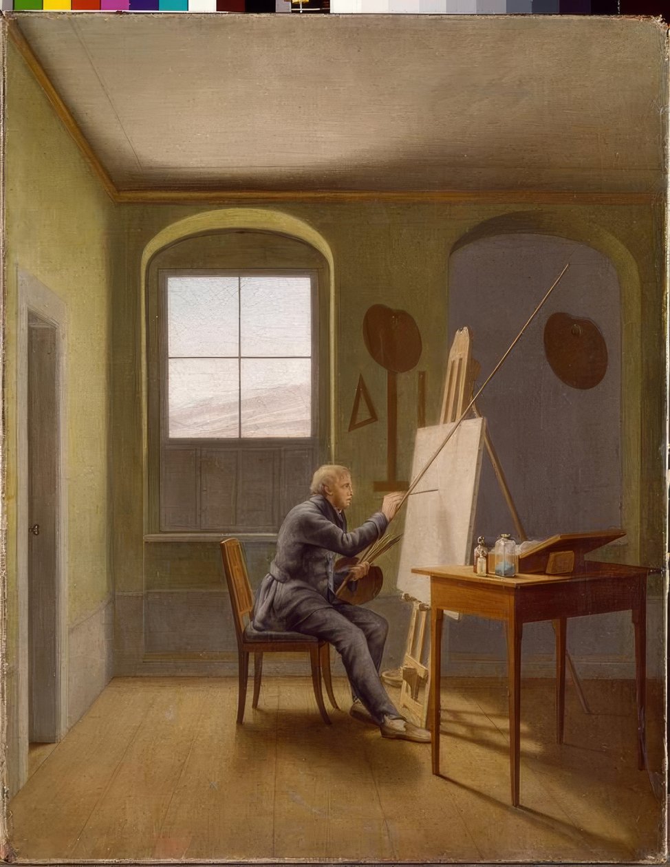 Caspar David Friedrich i studioet sitt av Georg Friedrich Kersting