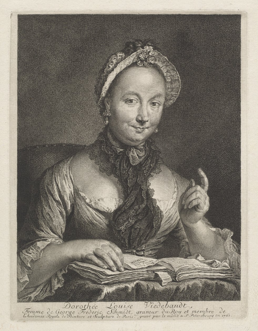 Dorothée Louise Viedebandt (kunstnerens kone) av Georg Friedrich Schmidt