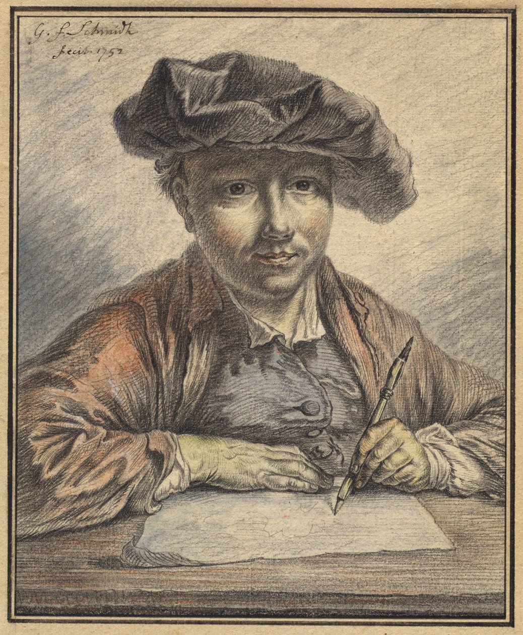 Selvportrettskisse av Georg Friedrich Schmidt