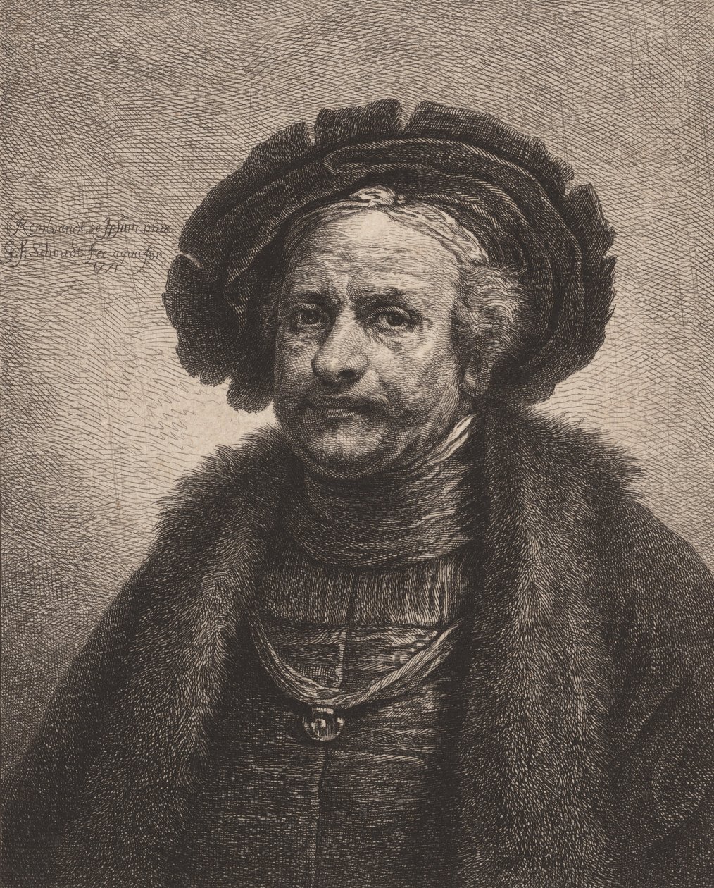 Selvportrett av Rembrandt, 1771. av Georg Friedrich Schmidt
