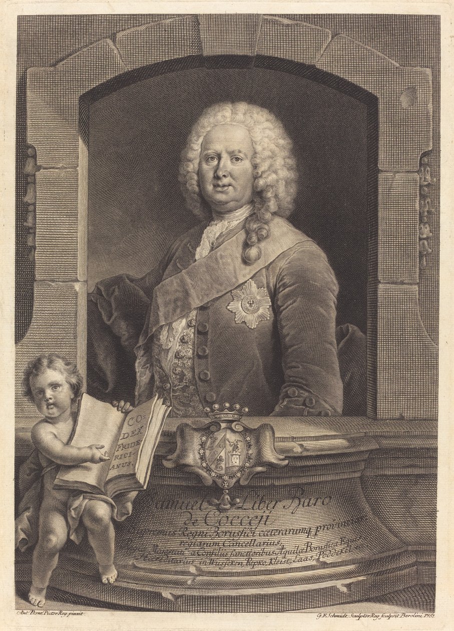 Samuel Liber Baro de Cocceji av Georg Friedrich Schmidt after Jean Pesne