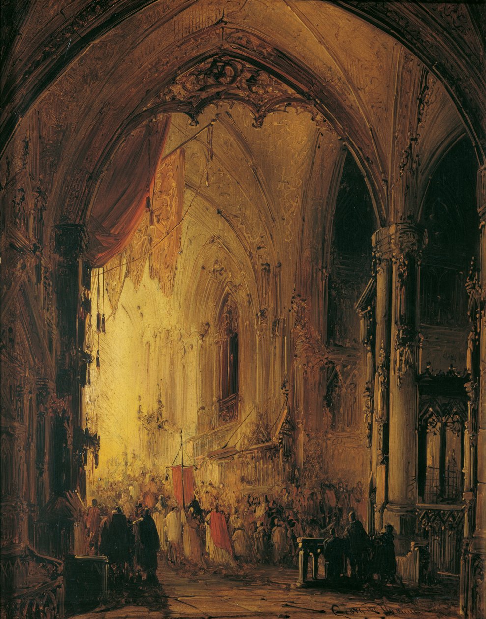 Prosesjon i en katedral av Georg Gillis van Haanen
