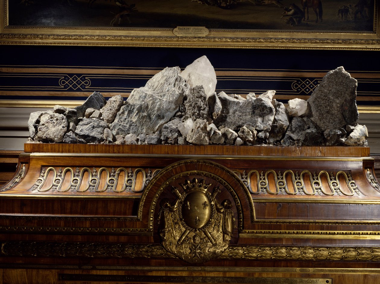 Mineralogisk kabinett til Prinsen av Conde av ebenisten Haupt i Sverige. Detalj. 1774 Chantilly. Conde-museet av Georg Haupt