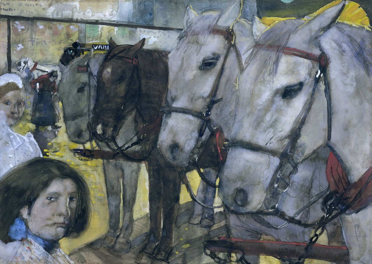 Hestetrikk på demningen i Amsterdam, 1893 av George Hendrik Breitner