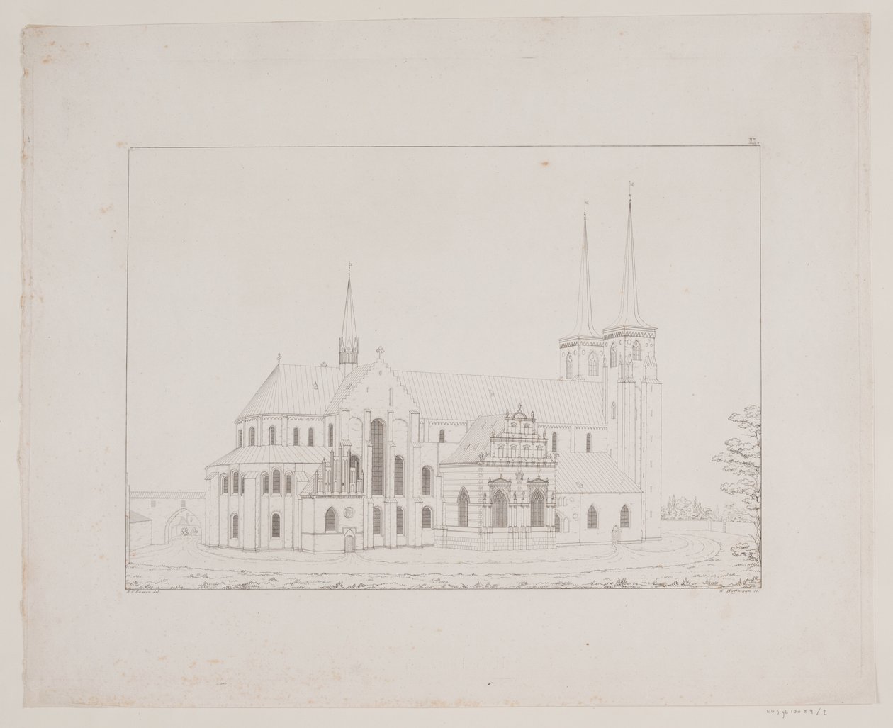 Dansk: Roskilde domkirke sett fra nord av Georg Hoffmann
