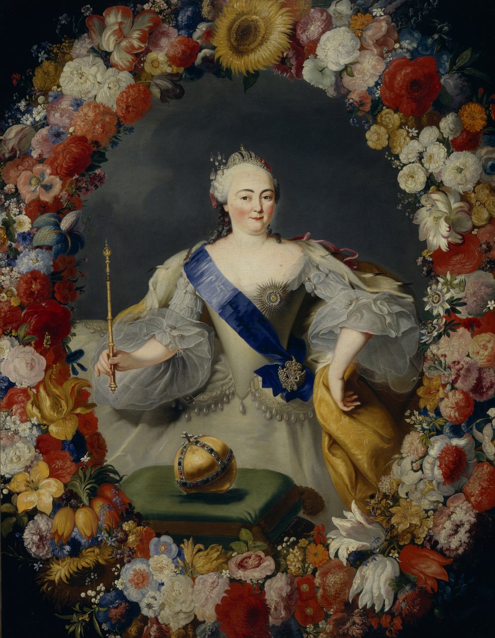 Portrett av keiserinne Elisabeth 1709-1762, 1754 av Georg Kaspar von Prenner