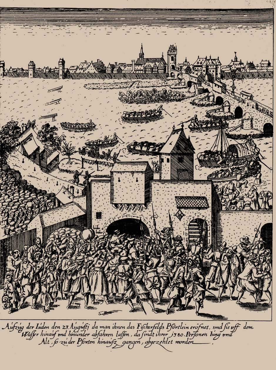 Fettmilch-oppgangen. Utvisning av jødene fra Frankfurt 23. august 1614, ca. 1616-1617. av Georg Keller
