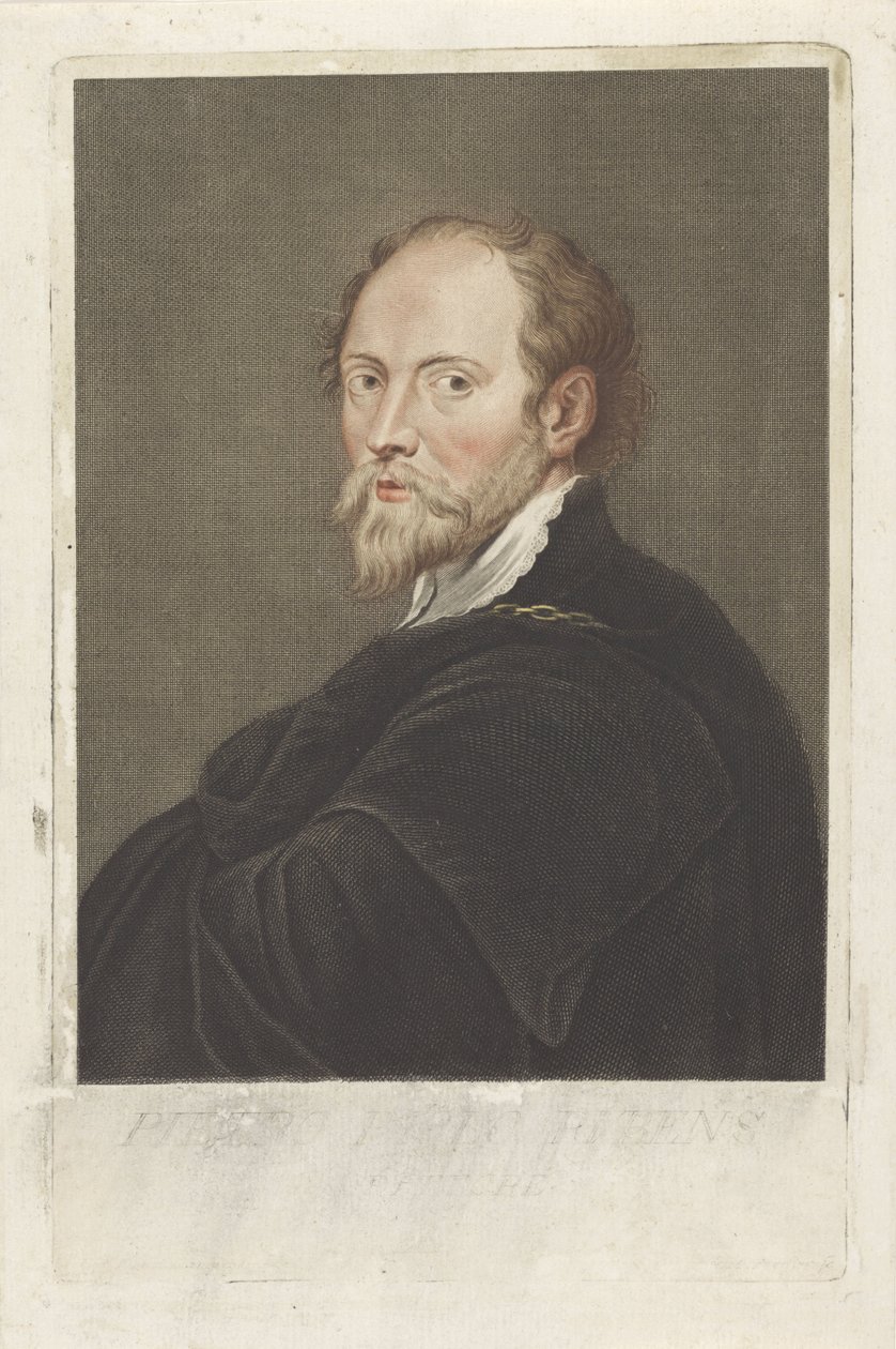 Portrett av kunstneren Peter Paul Rubens Portretter av artister (serietittel) av Georg Martin Preissler