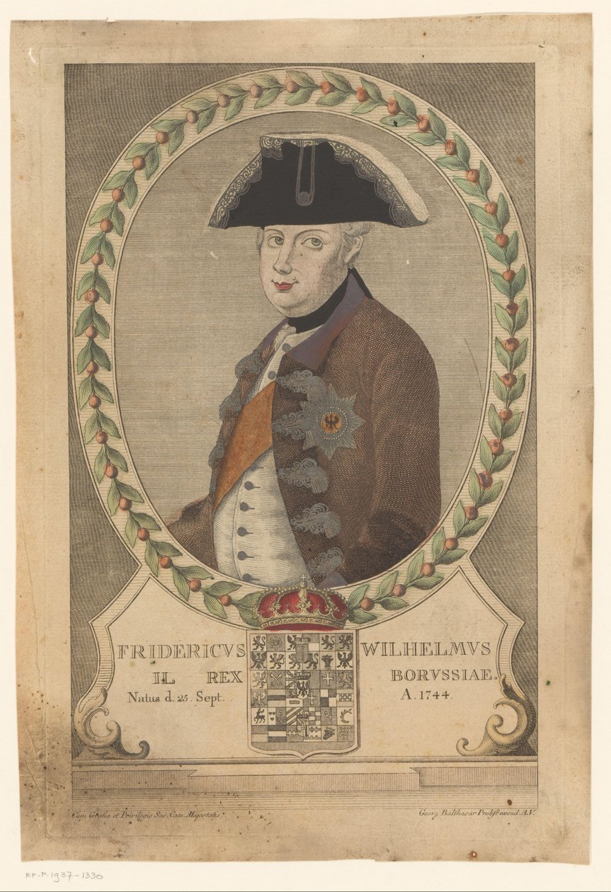 Portrett av Frederick William II, konge av Preussen av Georg Mathäus Probst