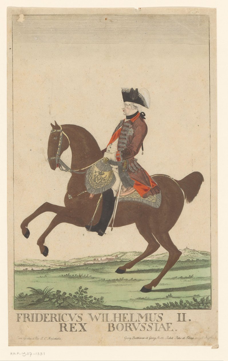 Ridesportrett av Frederick William II, konge av Preussen av Georg Mathäus Probst