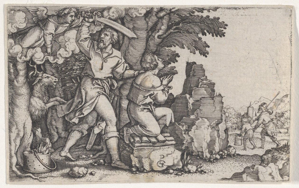 Abrahams offer, fra historien om Abraham. av Georg Pencz