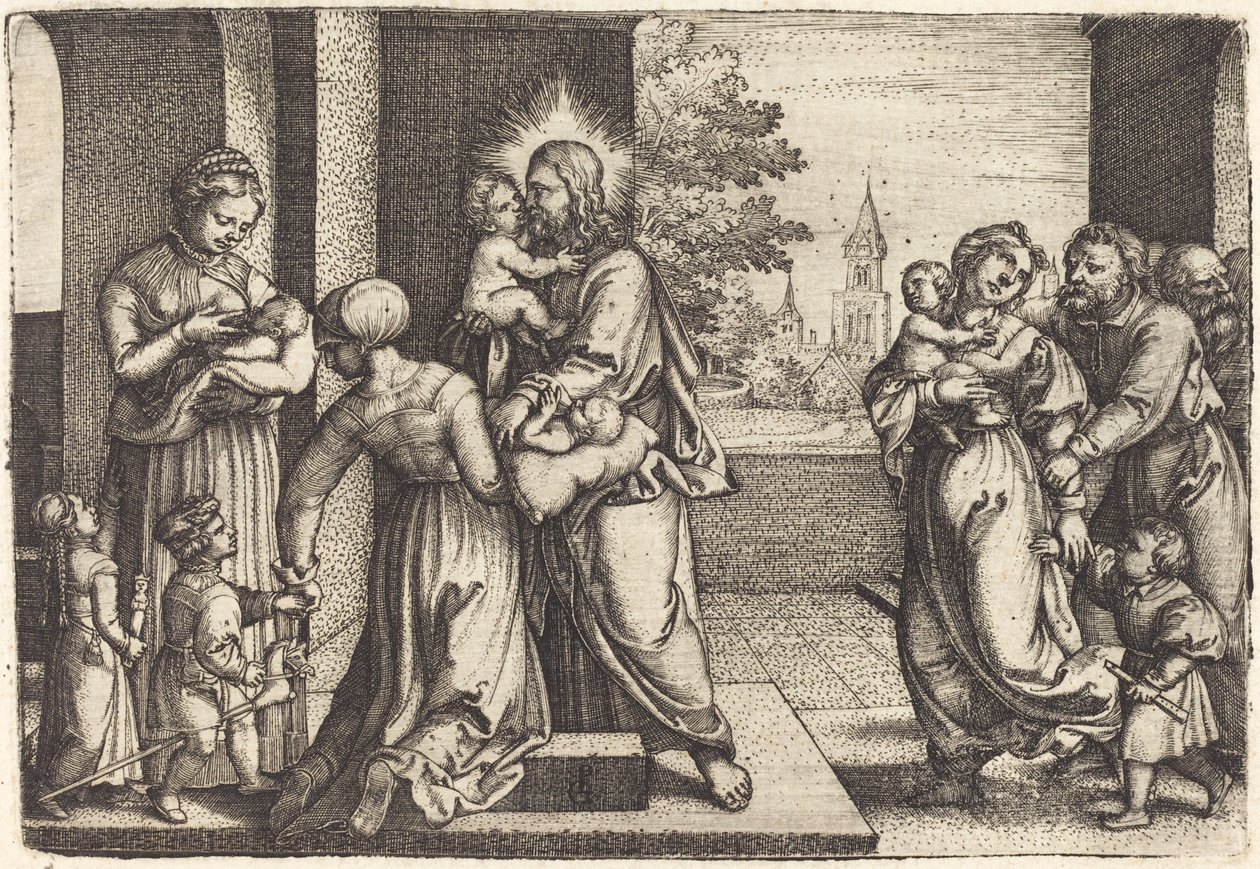 Kristus omgitt av barn av Georg Pencz
