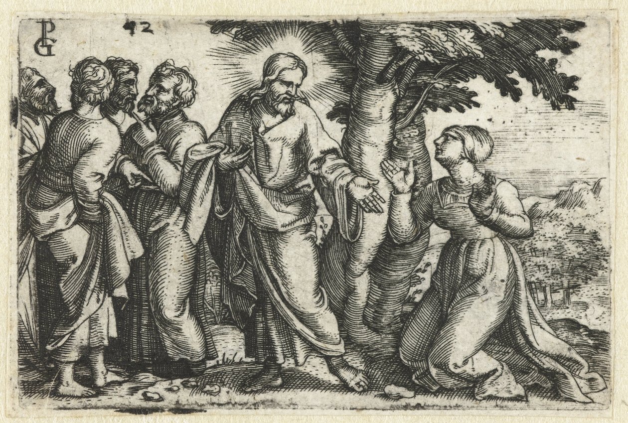 Kristus helbreder den blødende kvinnen Life of Christ (serietittel) av Georg Pencz