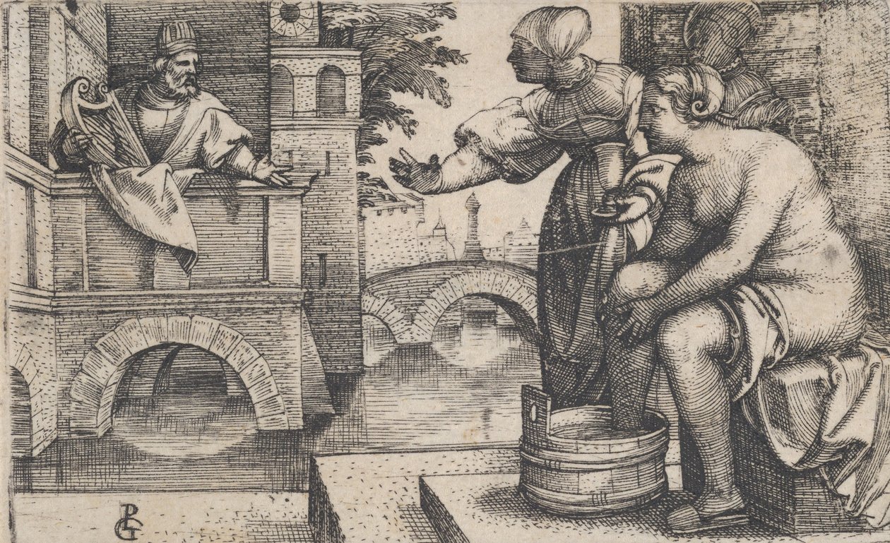 David og Batseba. av Georg Pencz