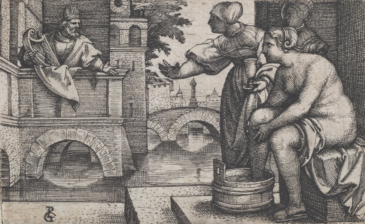 David og Batseba. av Georg Pencz