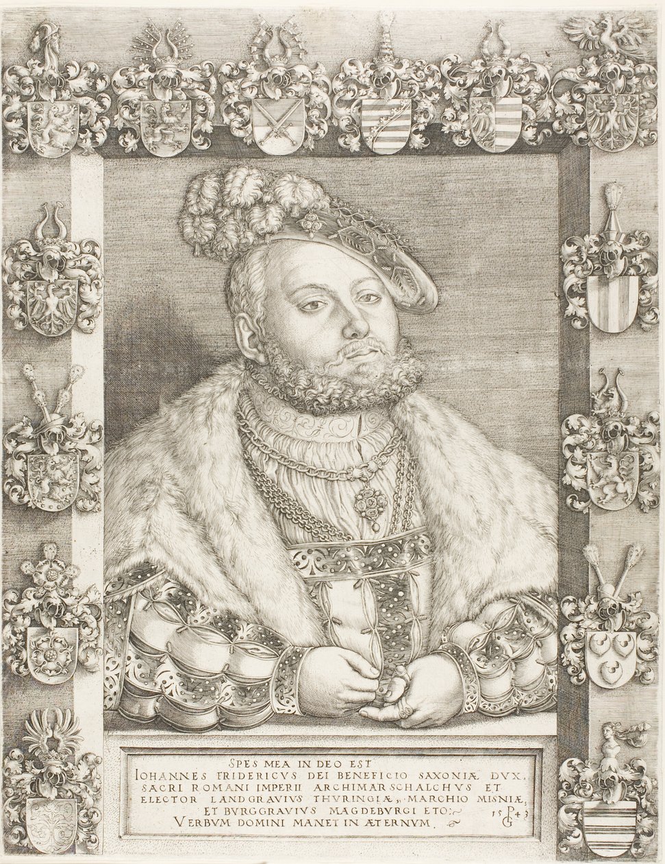 Kurfyrst John Frederick the Magnanimous of Saxony av Georg Pencz