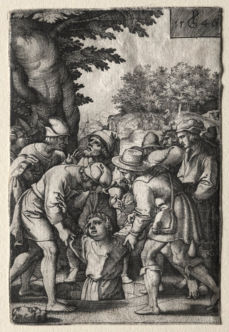 Joseph senket ned i en brønn av Georg Pencz