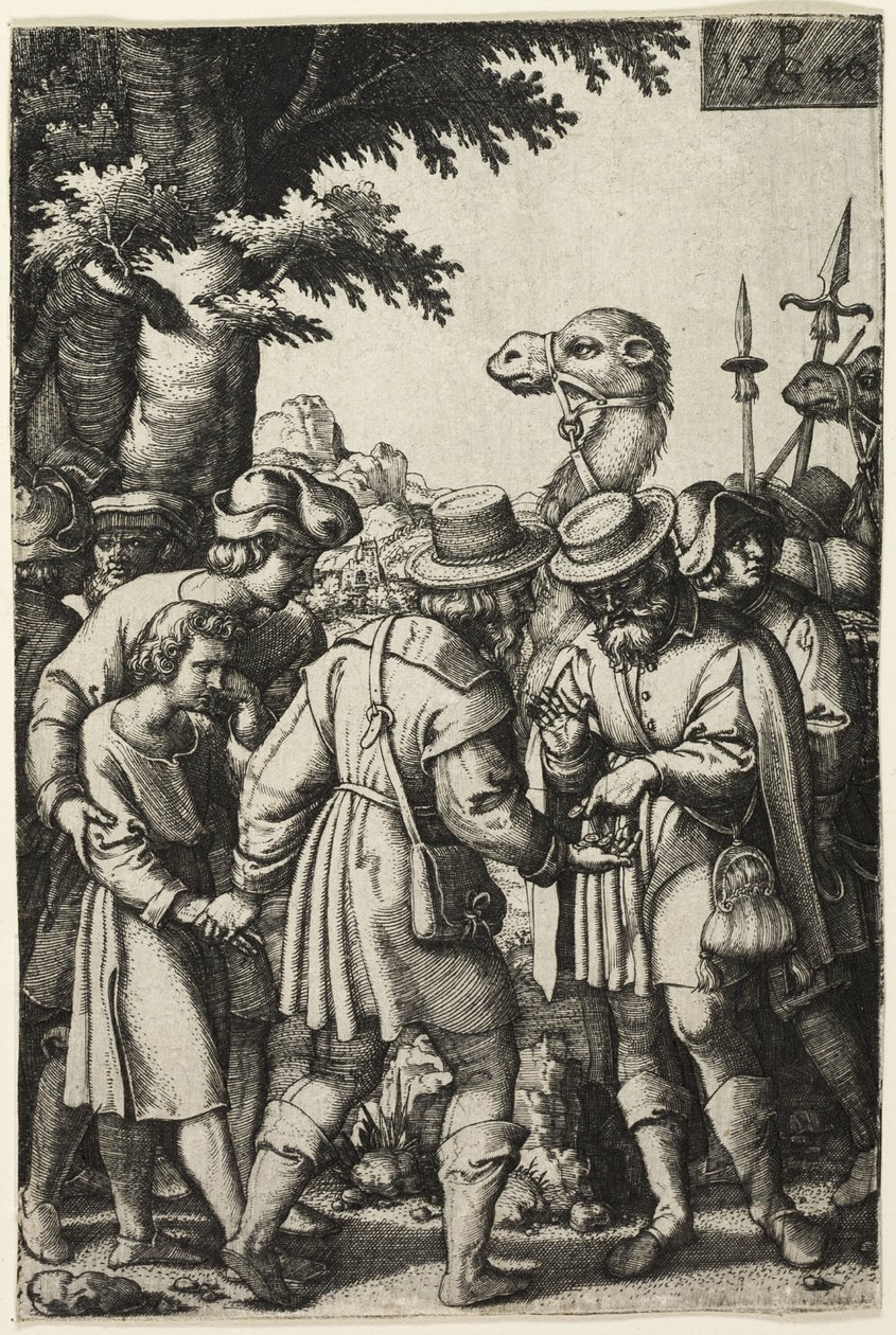 Joseph solgt av brødrene hans av Georg Pencz