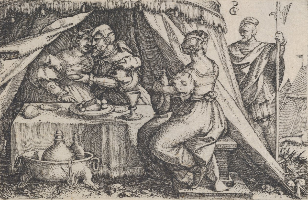 Judith og Holofernes servering. av Georg Pencz