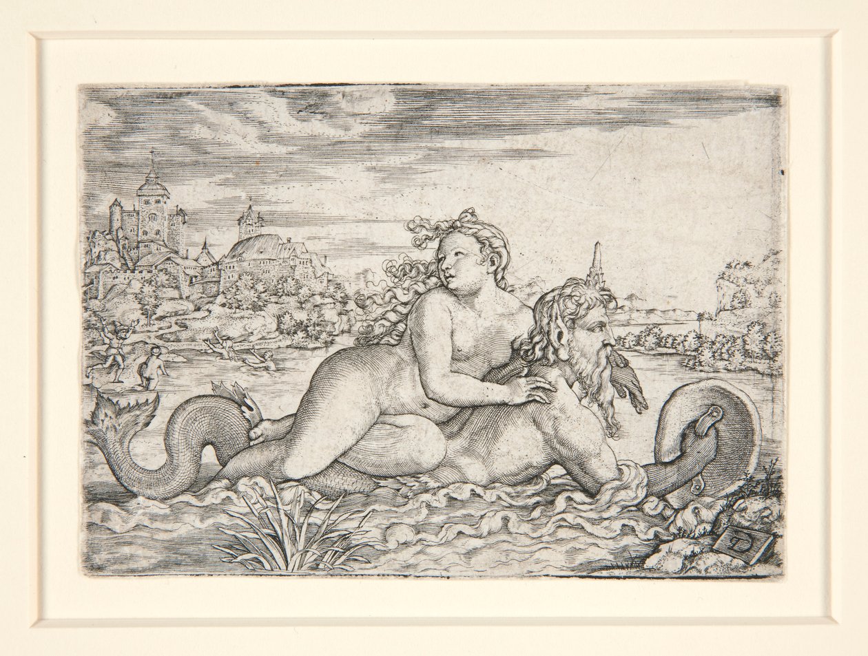 Jomfru bortført av sjømonster av Georg Pencz