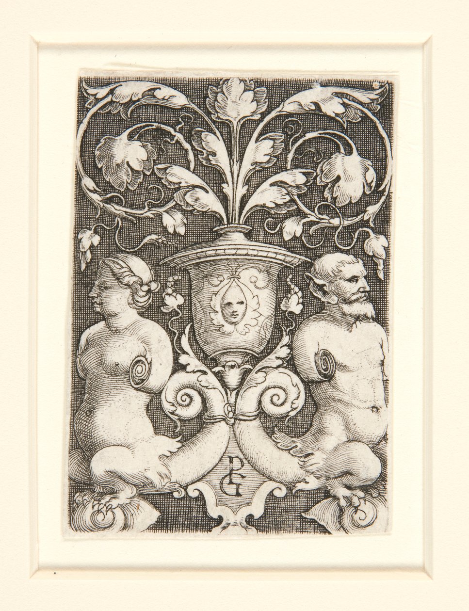 Dekorativ vase med to figurer av Georg Pencz