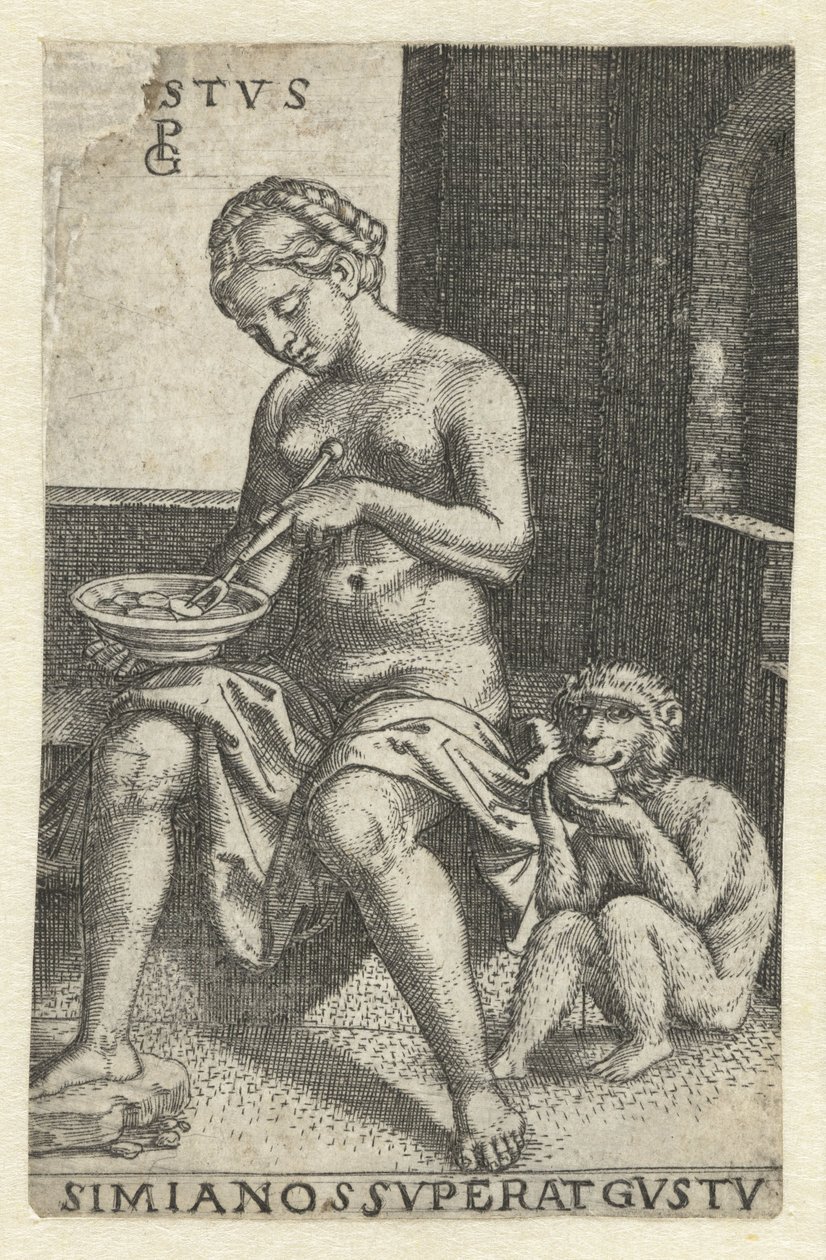 Smak (Gustus) Gvstvs simia nos svperat gvstv (tittel på objekt) Five Senses (serietittel) av Georg Pencz