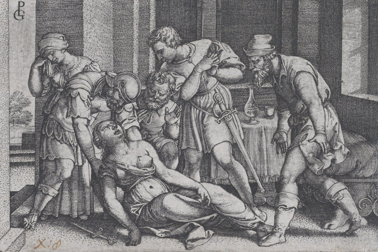 Suicide of Lucretia, fra Scener fra romersk historie. av Georg Pencz