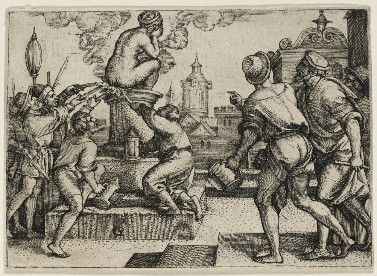 The Courtesan Punished, fra The Story of the Magician Virgil av Georg Pencz