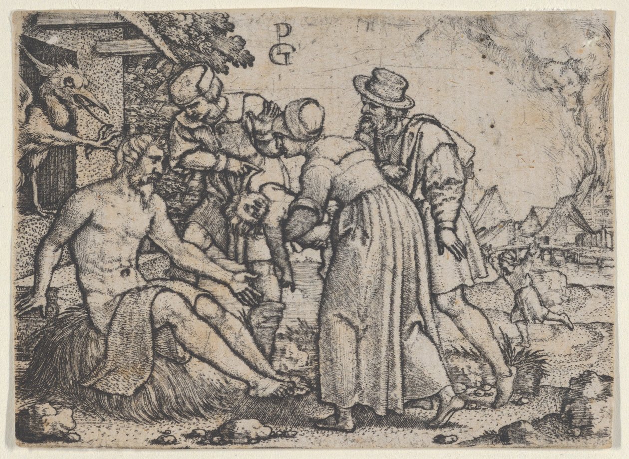 Forfølgelsen av Job. av Georg Pencz