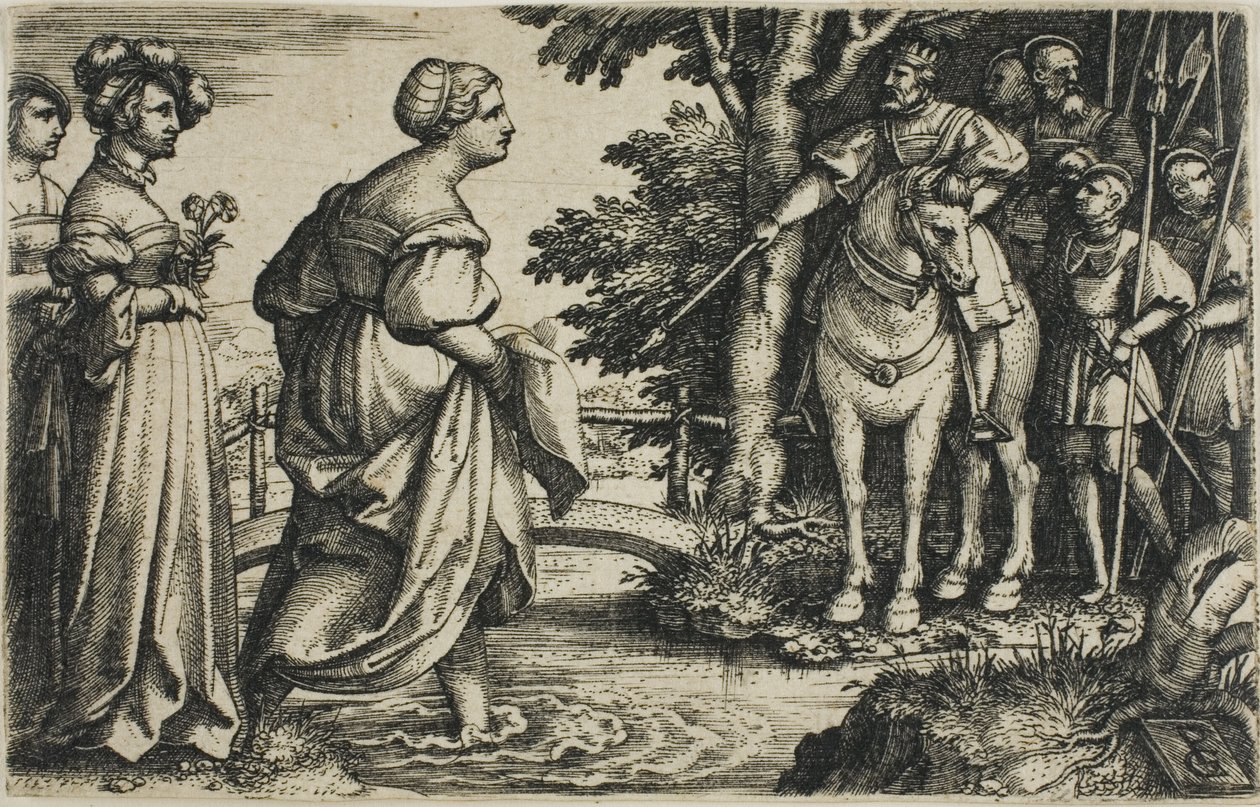 Dronningen av Saba unngår trebroen av Georg Pencz