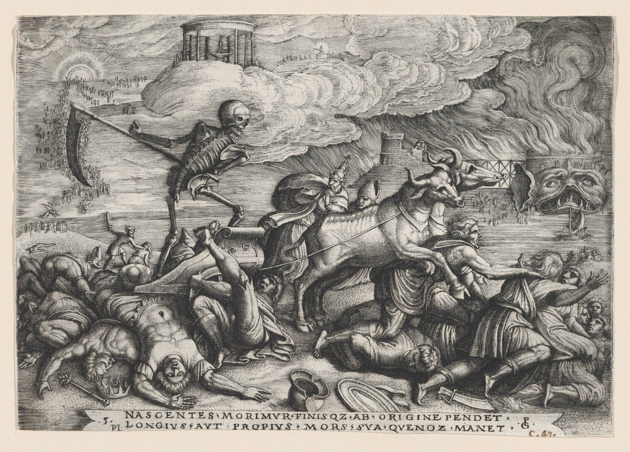The Triumph of Death on Time, fra The Triumph of Petrarch. av Georg Pencz