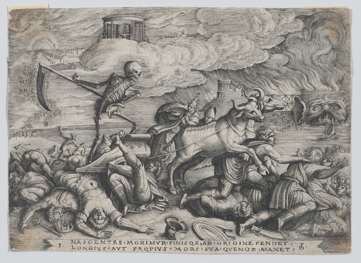 The Triumph of Death on Time, fra The Triumph of Petrarch. av Georg Pencz