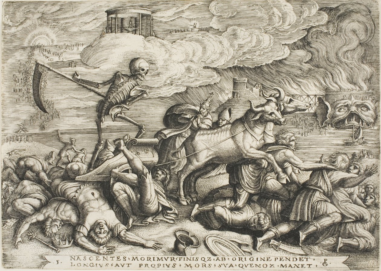 The Triumph of Death, plate fem fra The Triumphs of Petrarch av Georg Pencz