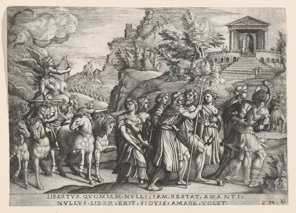 The Triumph of Love, fra The Triumph of Petrarch. av Georg Pencz