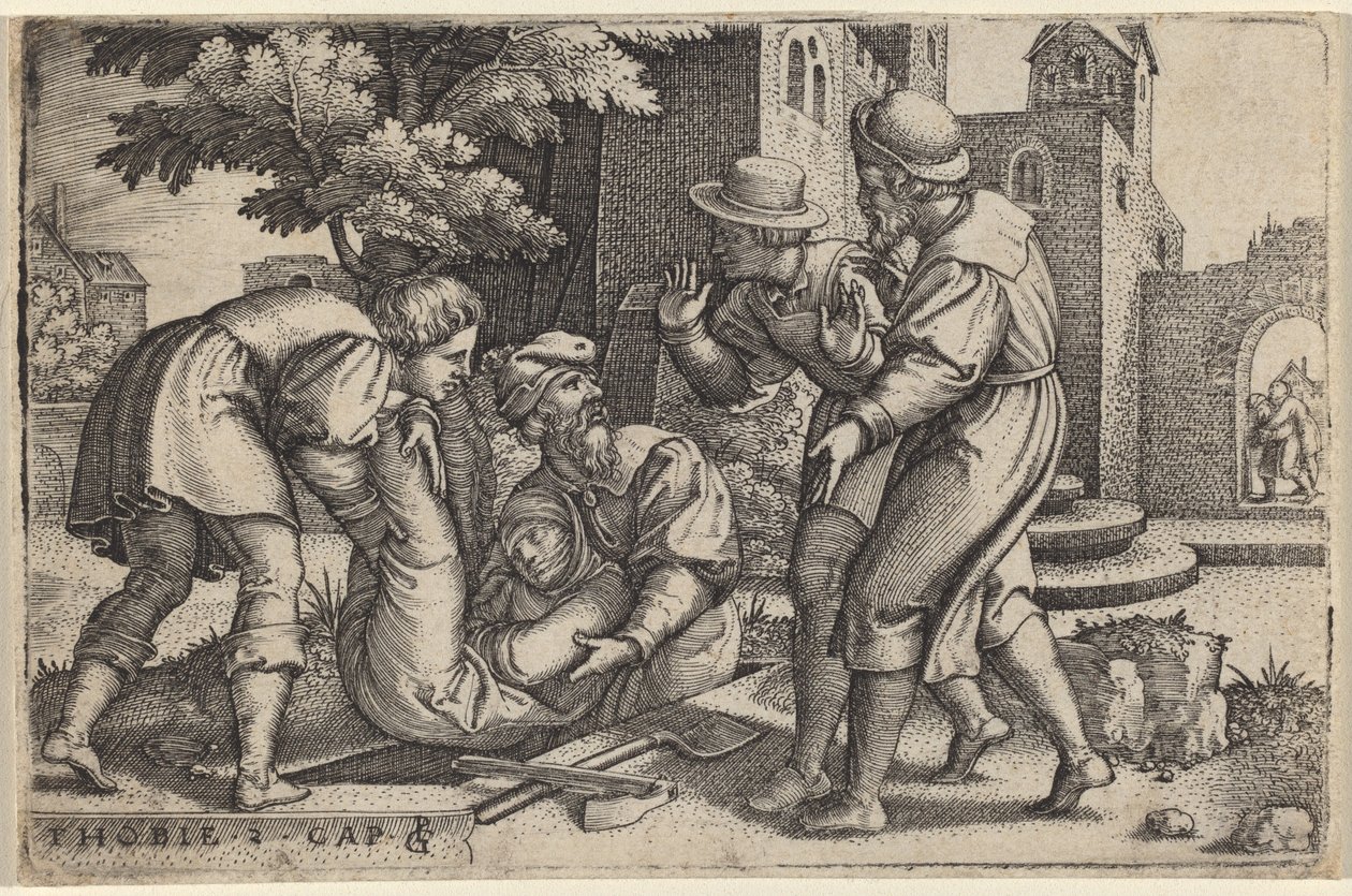 Tobias begraver et av Israels barn av Georg Pencz