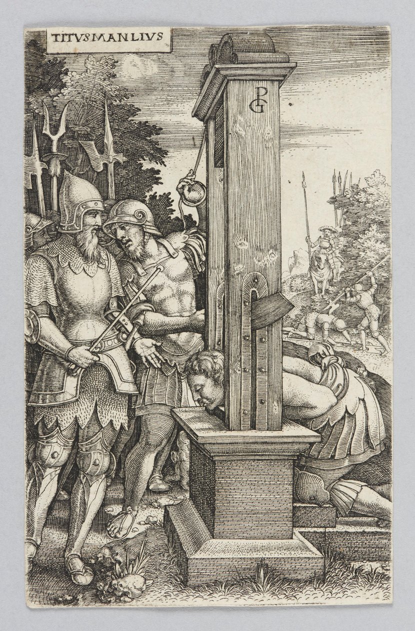Titus Manlius overværer henrettelsen av sin sønn av Georg Pencz