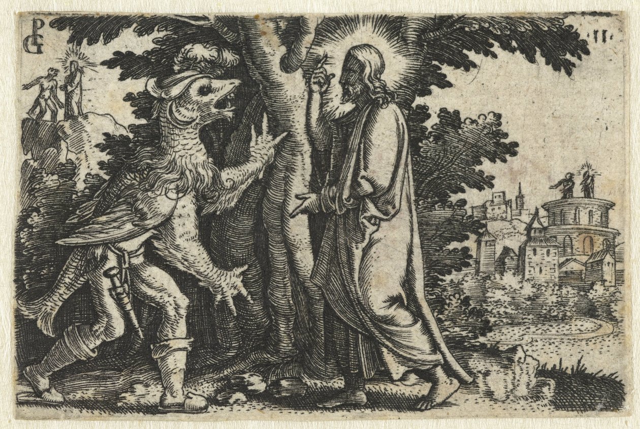 Kristi fristelse av djevelen Life of Christ (serietittel) av Georg Pencz