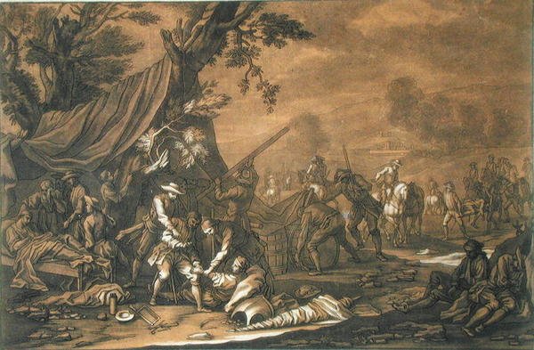Transport av skadde etter slaget av Georg Philipp I (after) Rugendas