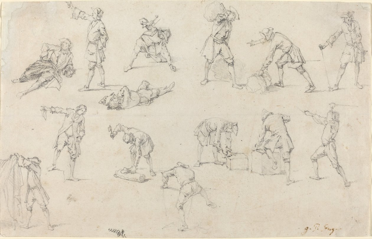 Studier av soldater i leir av Georg Philipp Rugendas