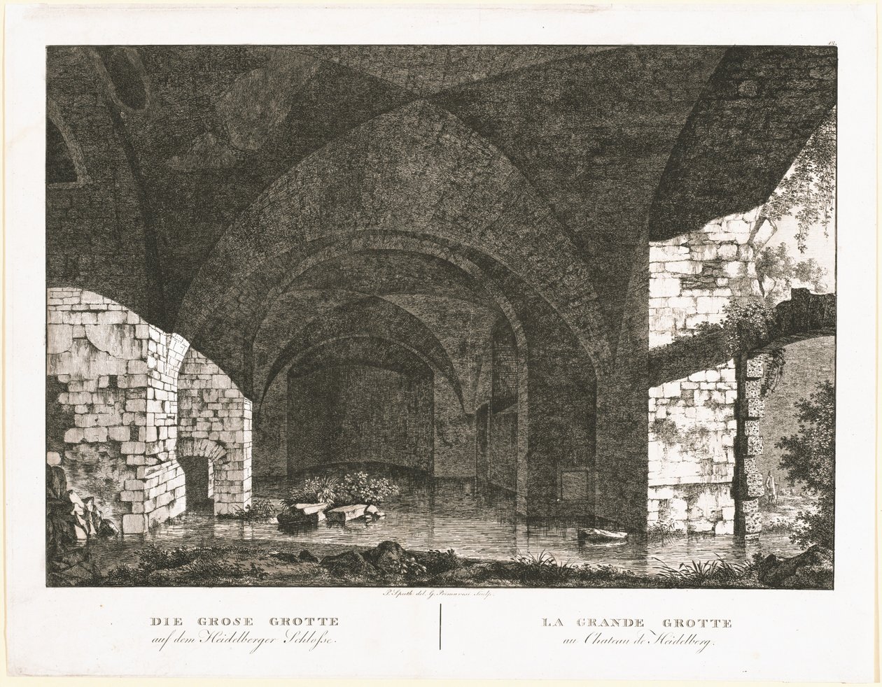 Den store grotten på Heidelberg slott av Georg Primavesi, after Peter Speeth