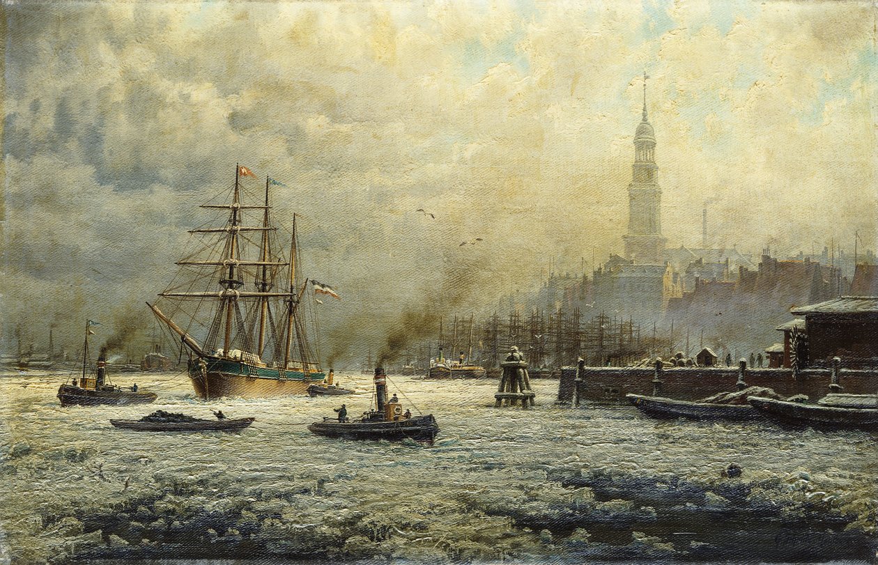 Hamburg havn, 1893 av Georg Schmitz