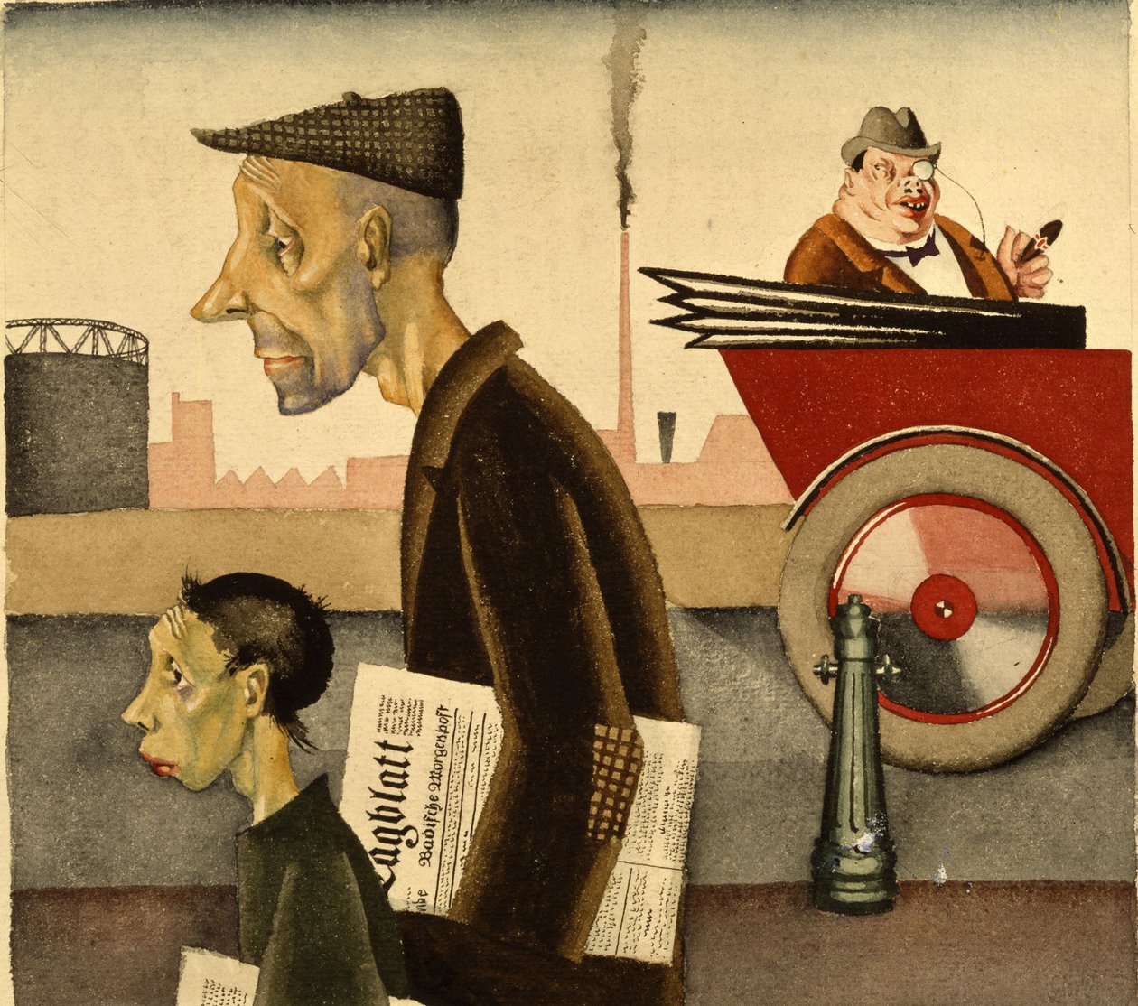 Avisfolk, 1921 av Georg Scholz