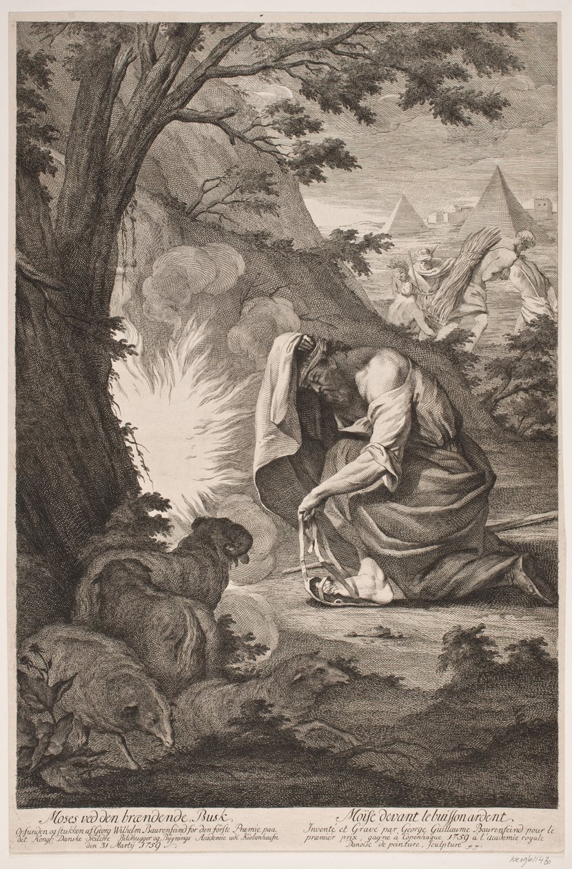 Moses ved den brennende busken av Georg Vilhelm Baurenfeind